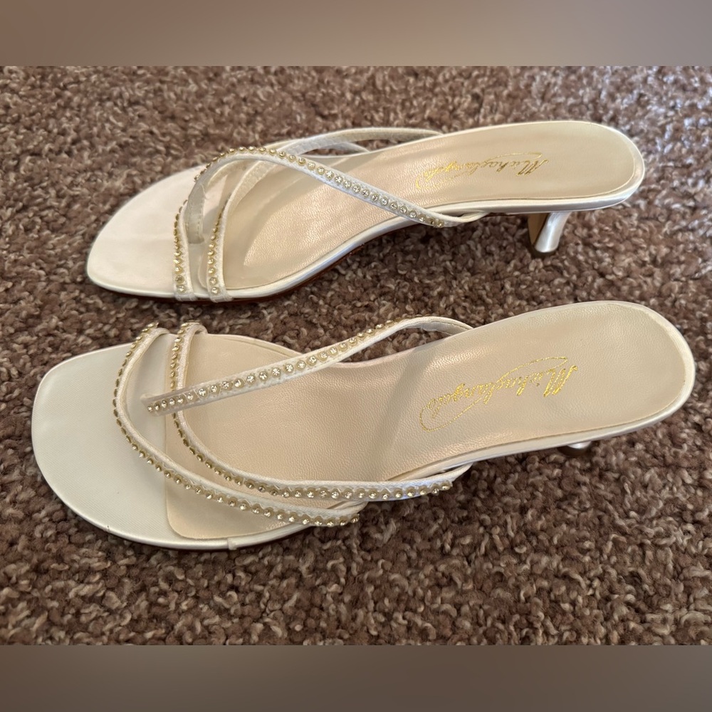 Michaelangelo Cream Strappy Heels